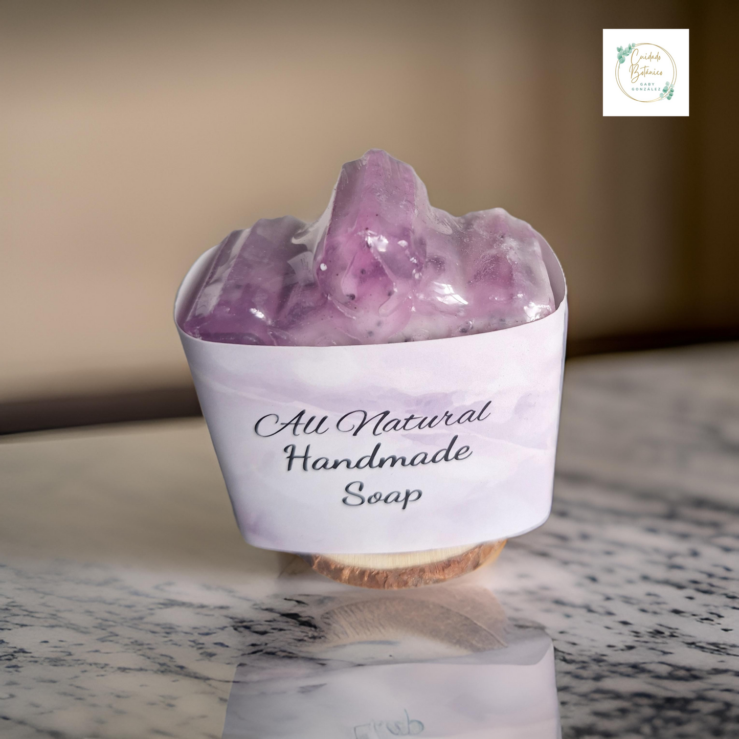 jabón facial relajante de lavanda