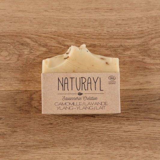 Naturayl - Jabón de manzanilla, lavanda, ylang-ylang y leche de cabra